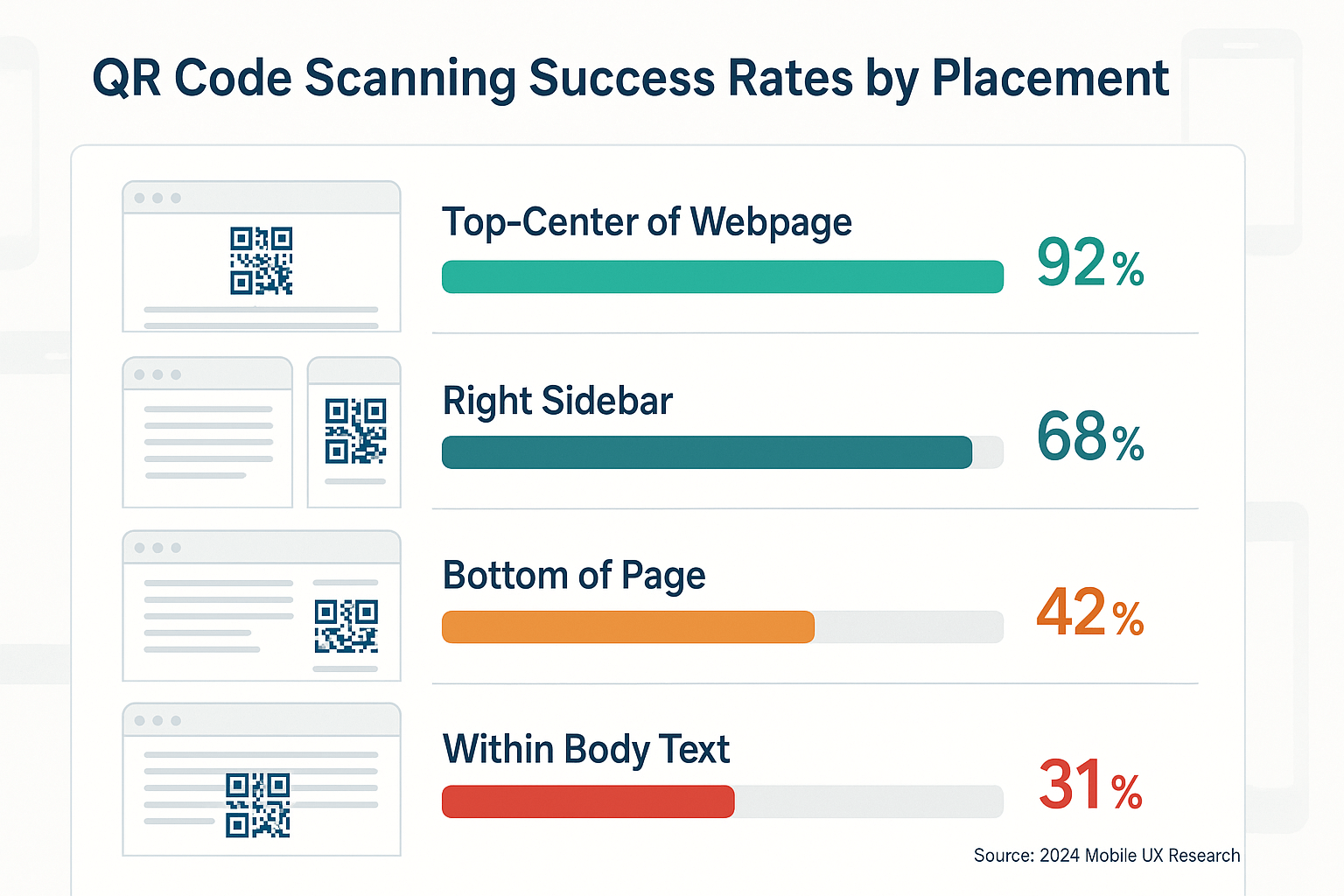 QR code scanning success rates by placement